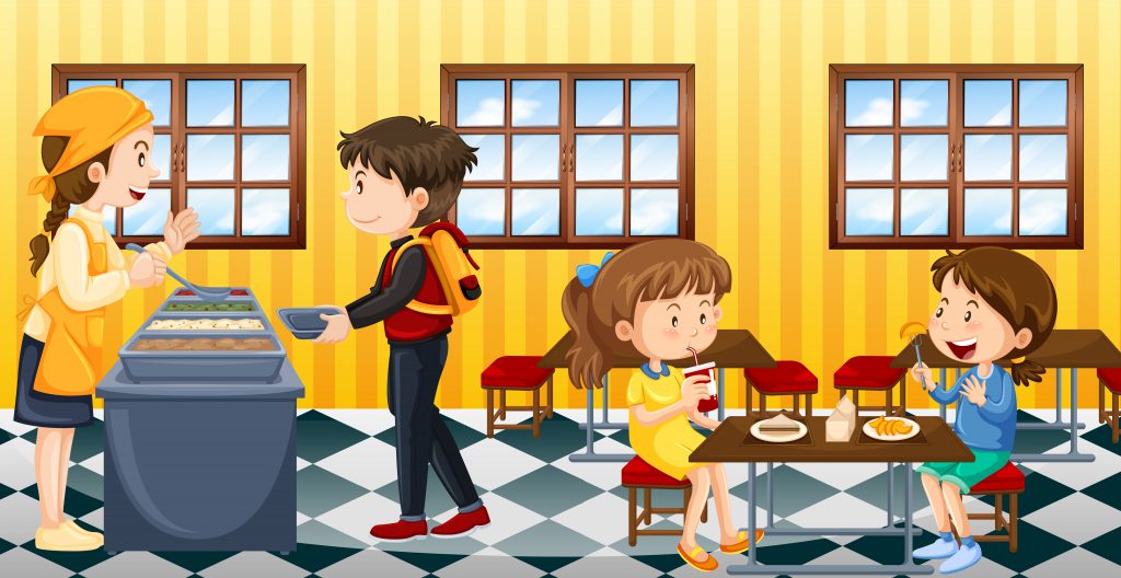 Illustration einer Schulmensa